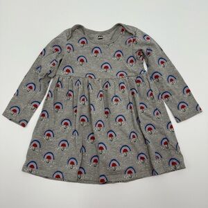 Tea Collection Baby Girls Gray Rainbow Umbrella Rain Dress 18-24 months Cotton